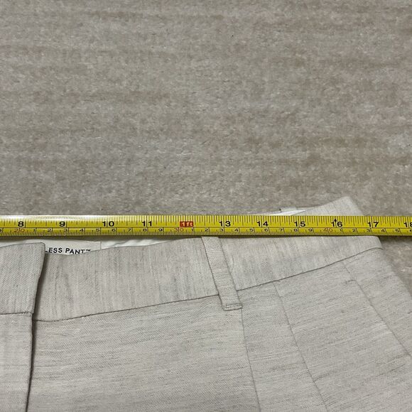 Aritzia Womens The Effortless Pant Linen Cropped Natural Ecru Size 12 $148 - Picture 7 of 12